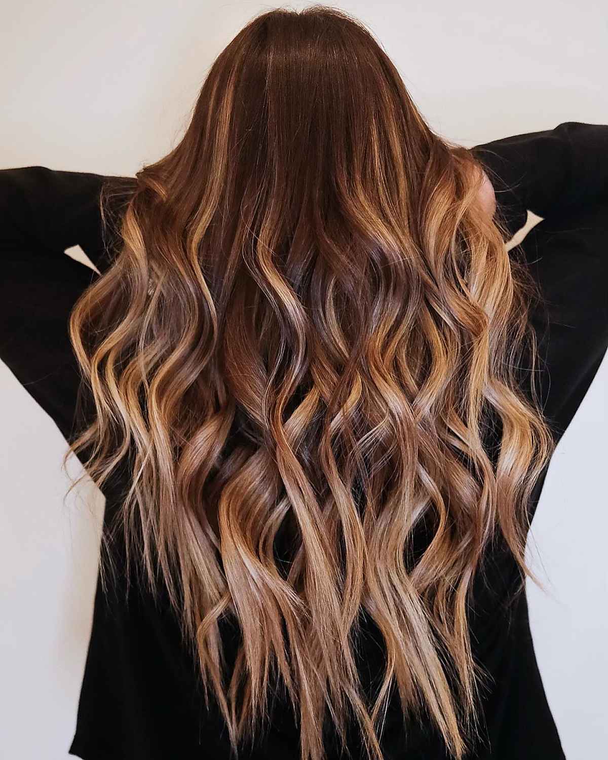 Modern chocolate balayage hair color