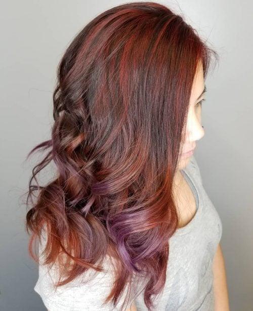 Natural Brown Hair With Auburn Highlights