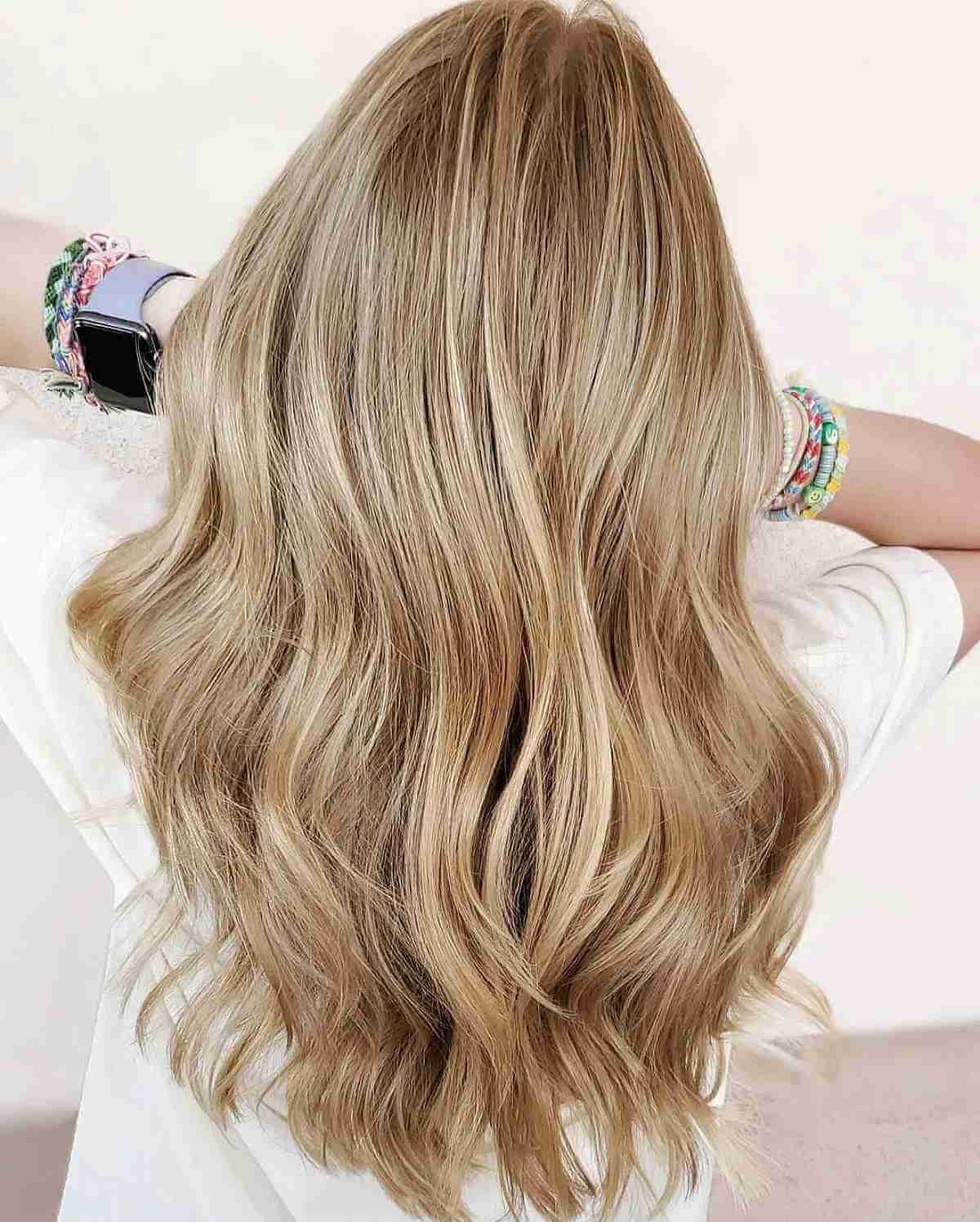 Natural-Looking Honey Blonde hair color idea