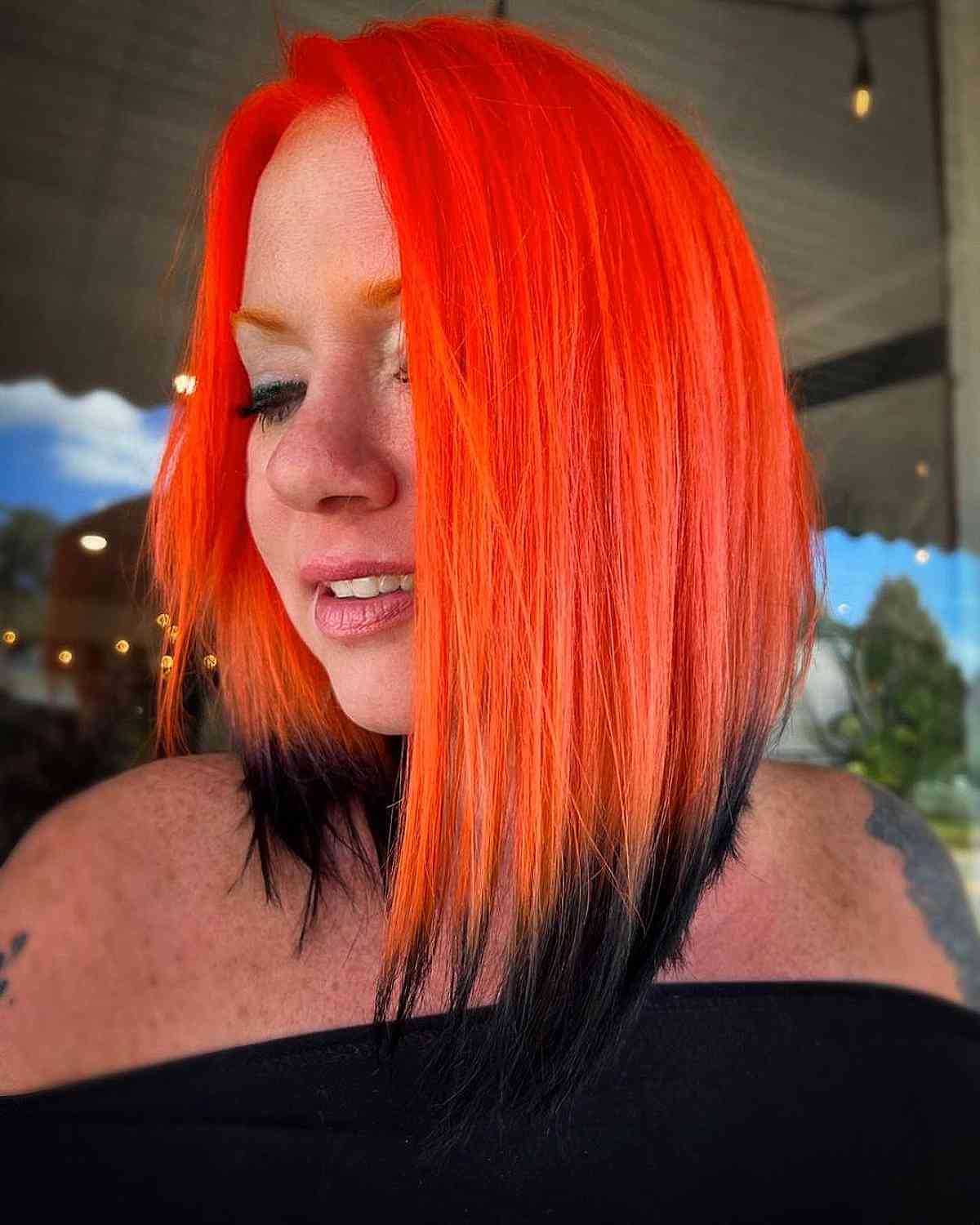 Orange to Black Reverse Ombre