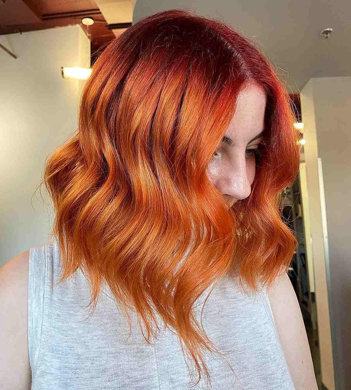 Orange Waves with Dark Roots