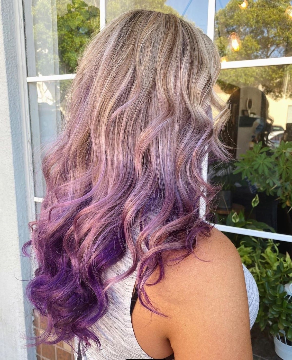 Pastel lavender reverse ombre