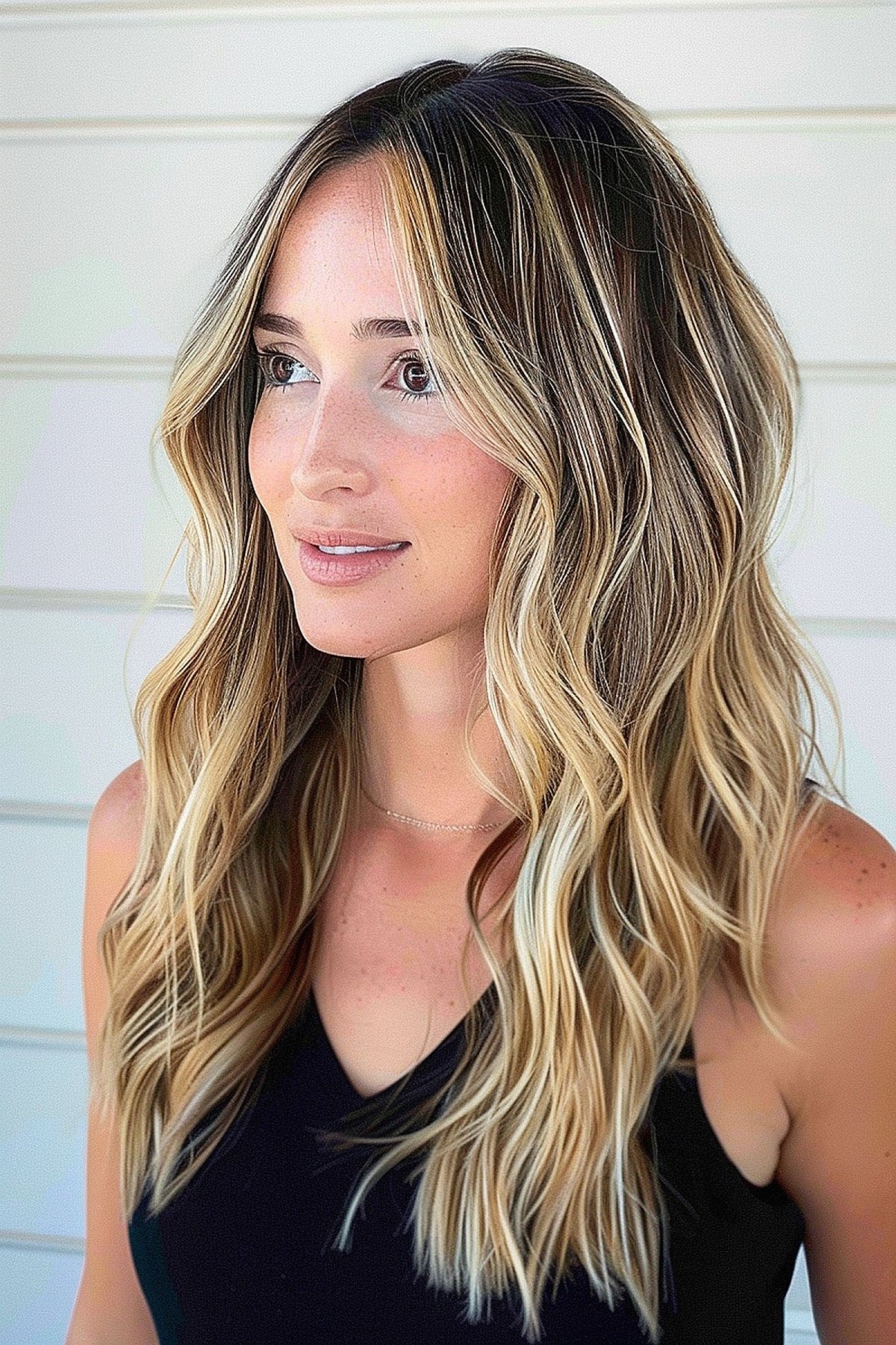 Picture of light brown hair with blonde highlights