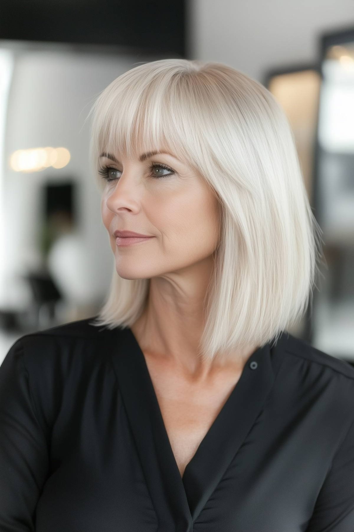 Platinum colored hair for older blondes