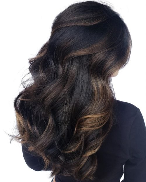 Prettiest Light Chocolate Highlights for Black Hair