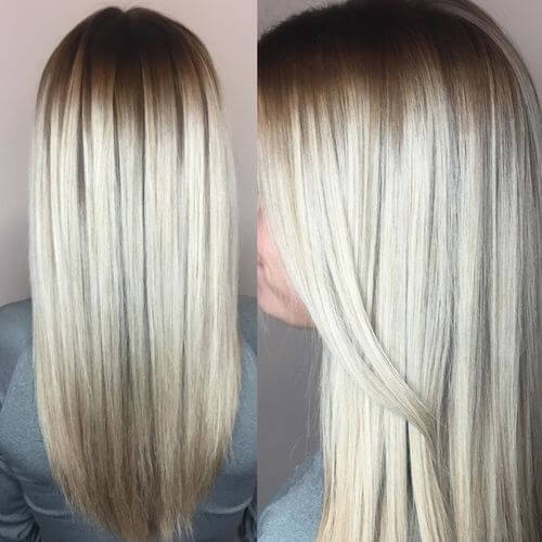 Remarkable Platinum Highlights on Brown Hair