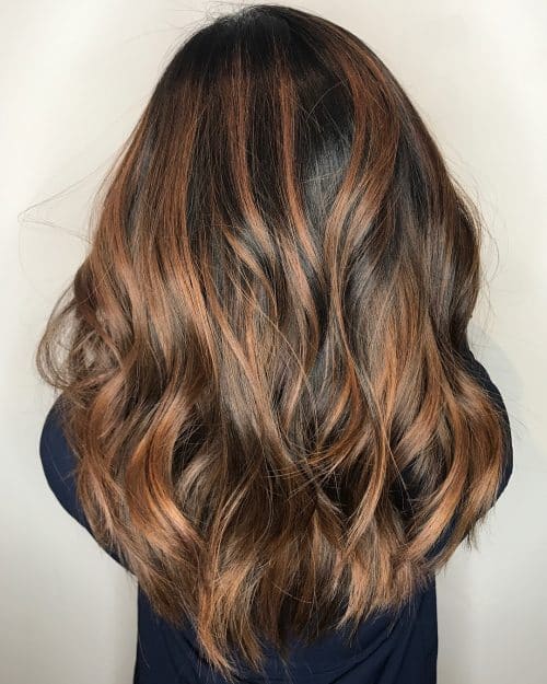 Rich & Vibrant Dark Blonde Highlights on Dark Hair