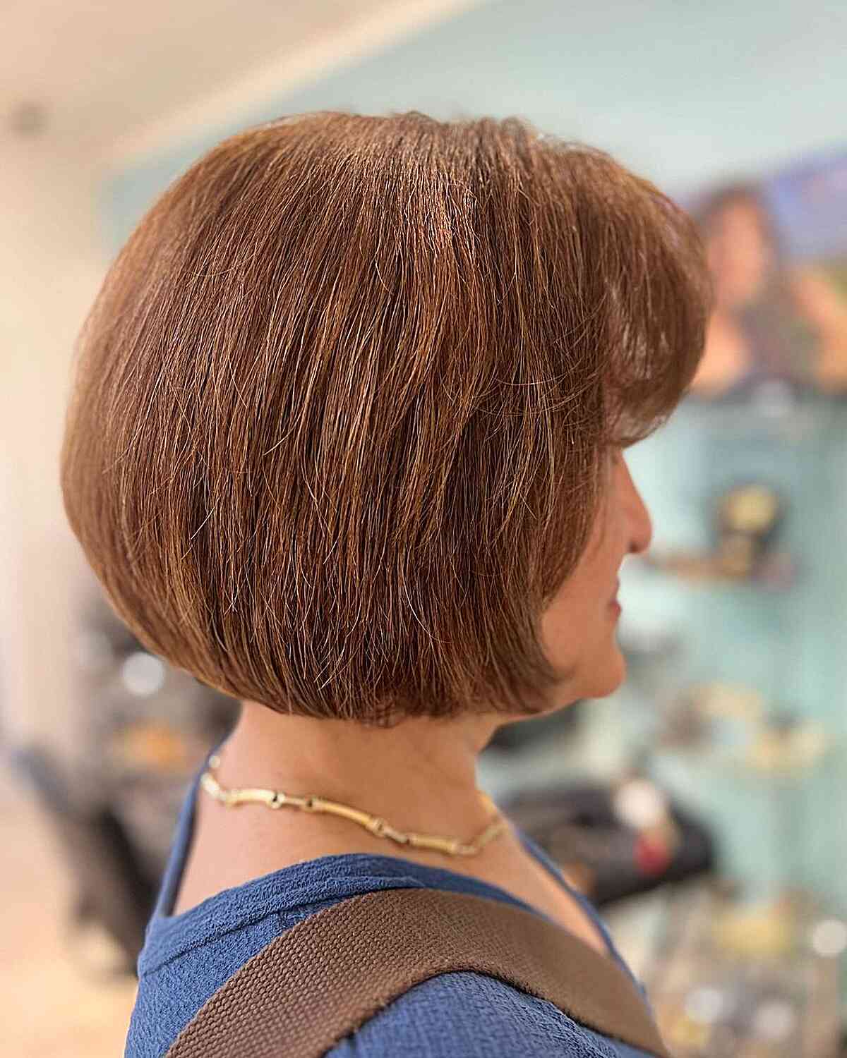 Rich Auburn Brown Short Hair for Autumn and Seniors over 60