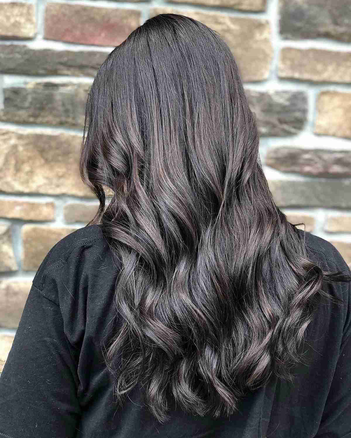 Rich Black Brown Tones on Long Hair