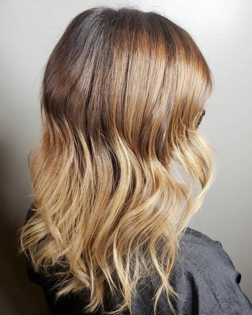 Rich Chestnut Brown to Light Honey Blonde Ombre