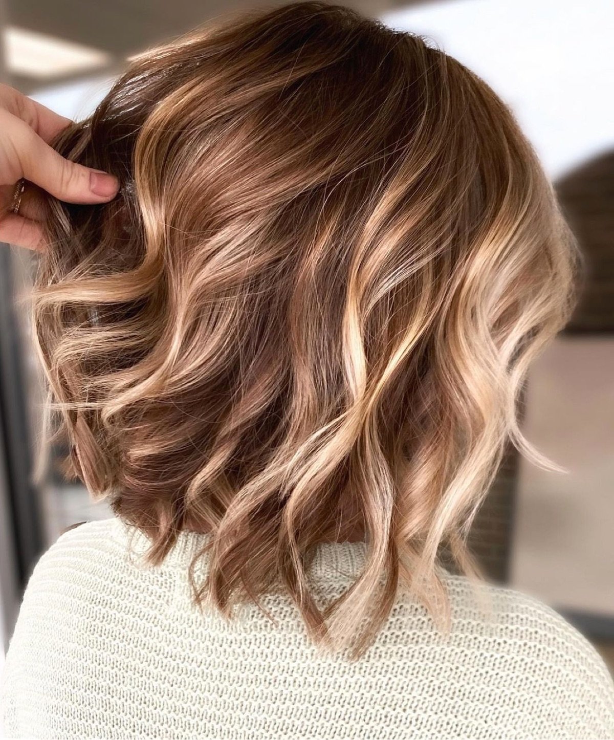 Salted Caramel Balayage on Short Hair