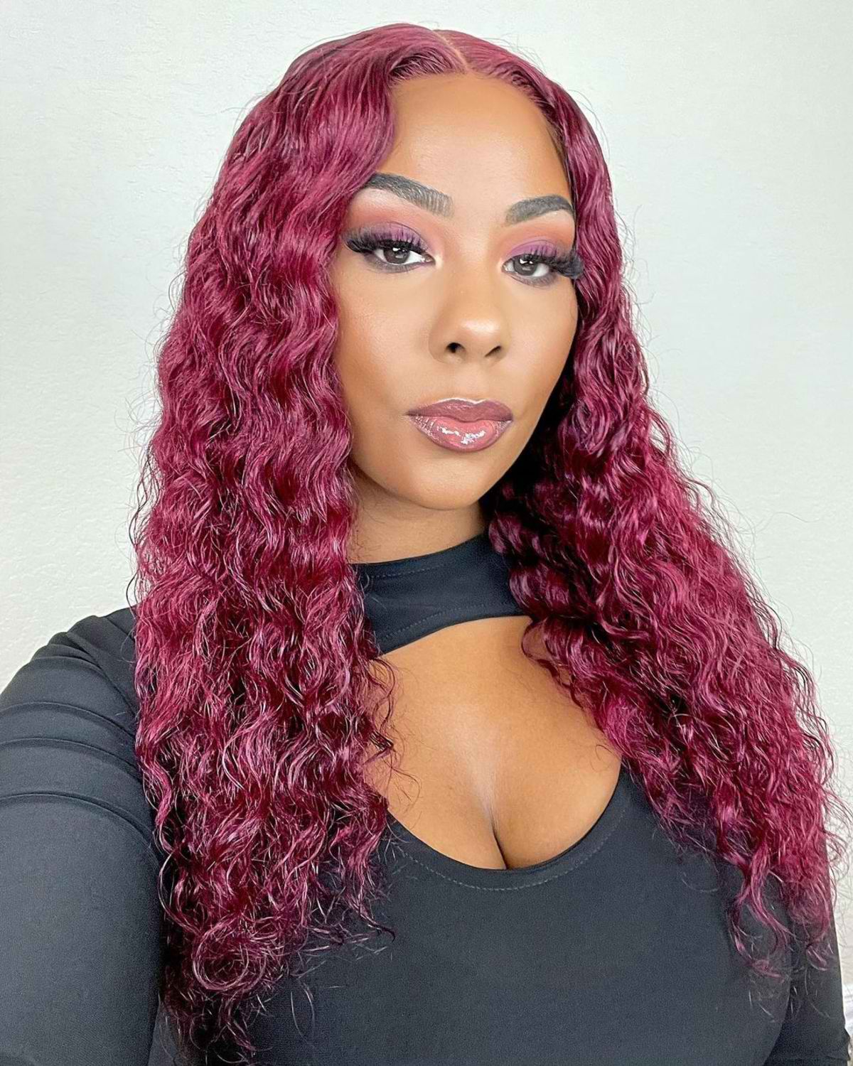 Sexy Curly burgundy hair