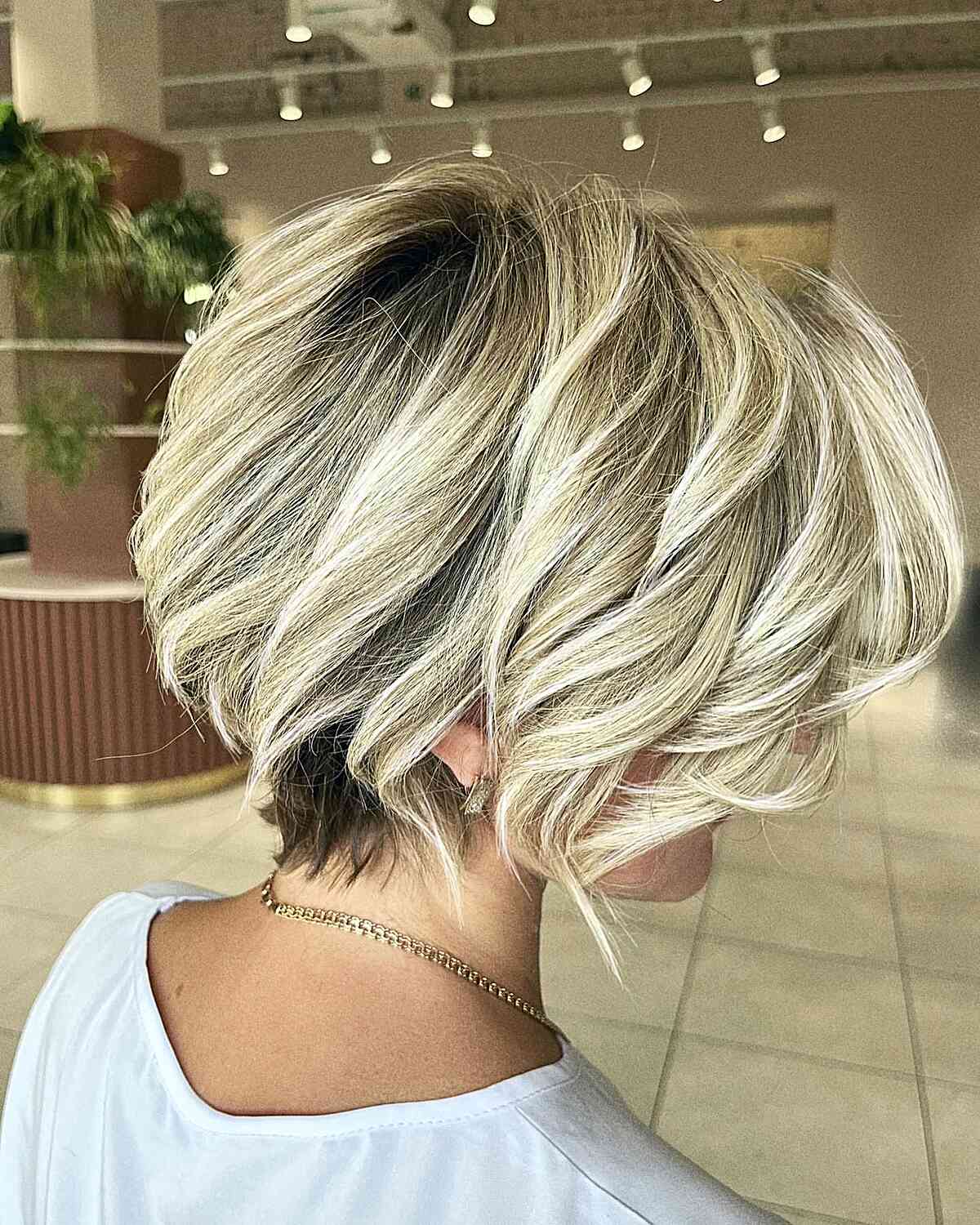 Short Blonde Lixie Cut with Dark Underneath