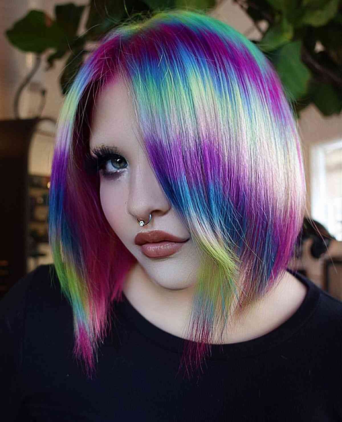 Short Bob with Rainbow Prism Tones