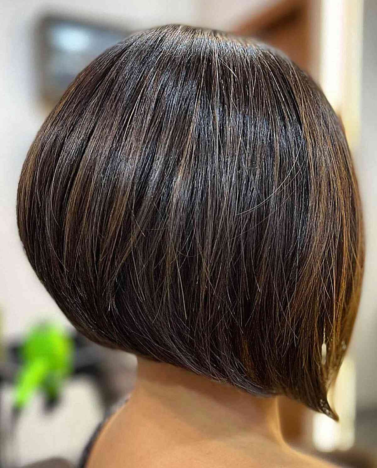 Short Brown Bob Haircut for Thick Hair