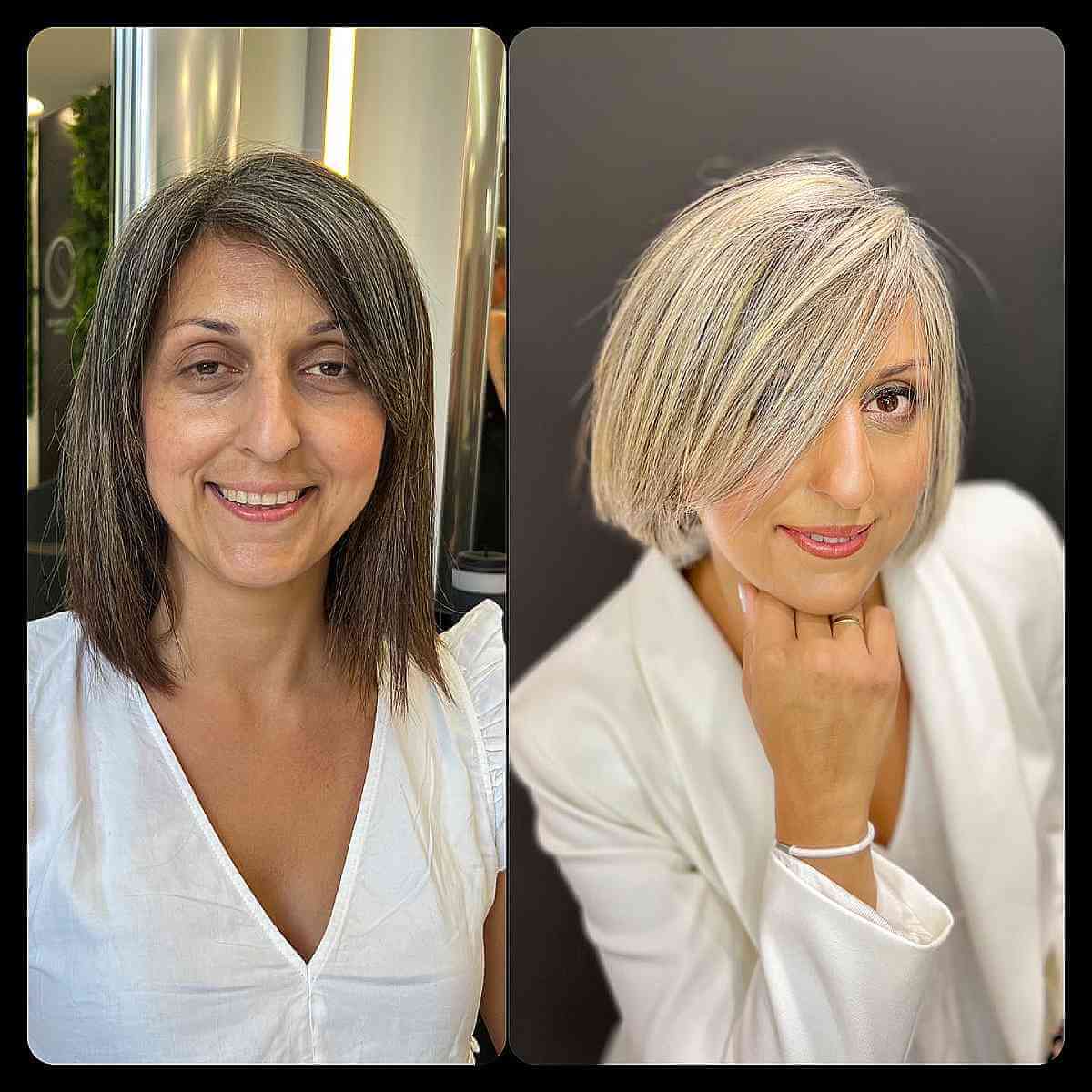 Short Side-Parted Blonde Bob