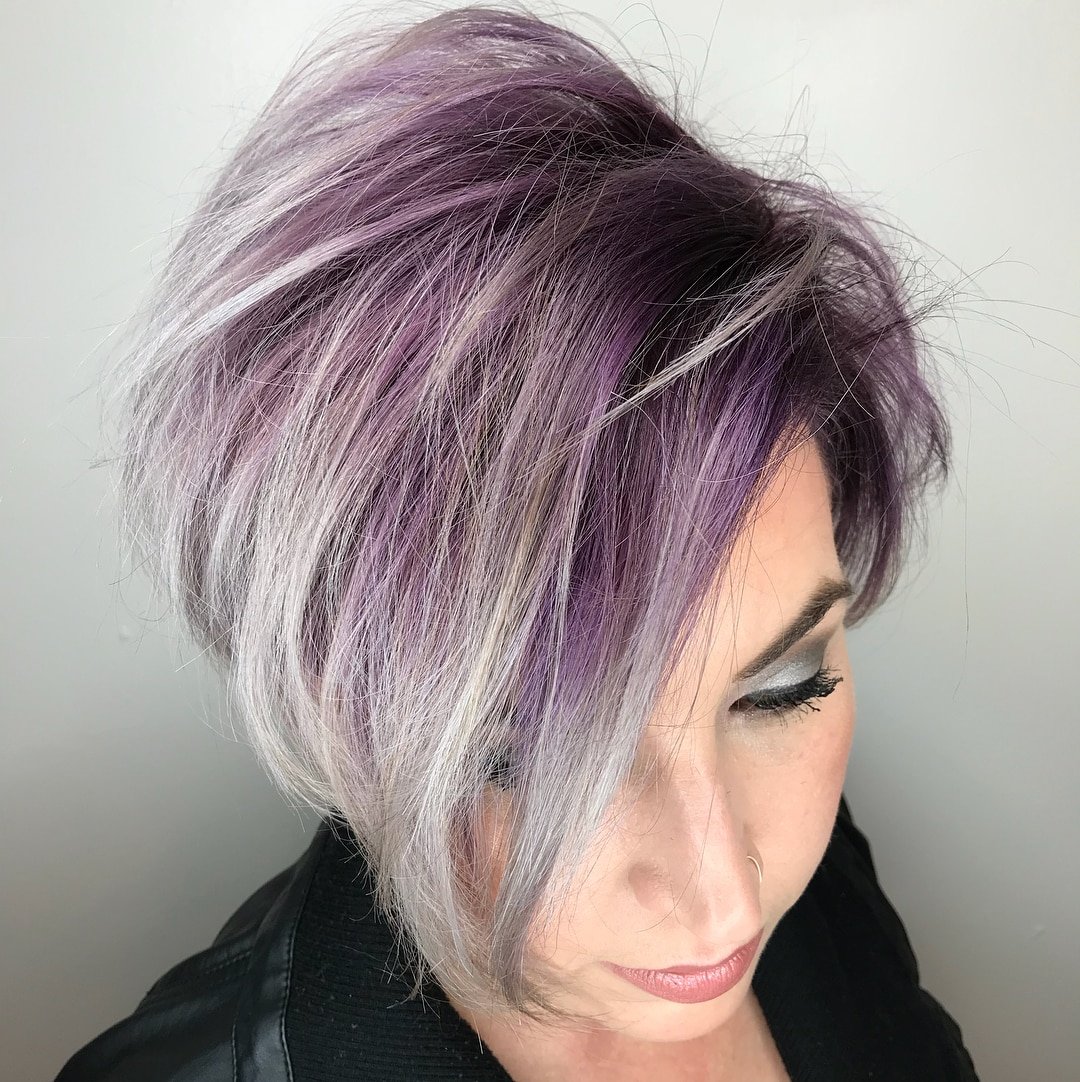 Short Silver Purple Hair