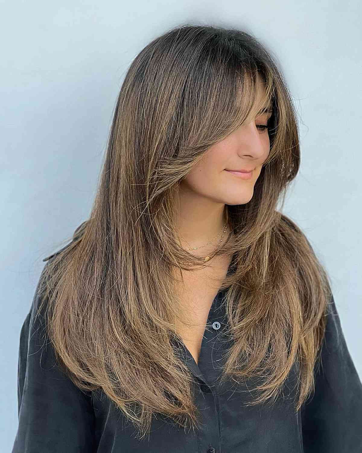 Sleek Caramel Balayage on Virgin Hair