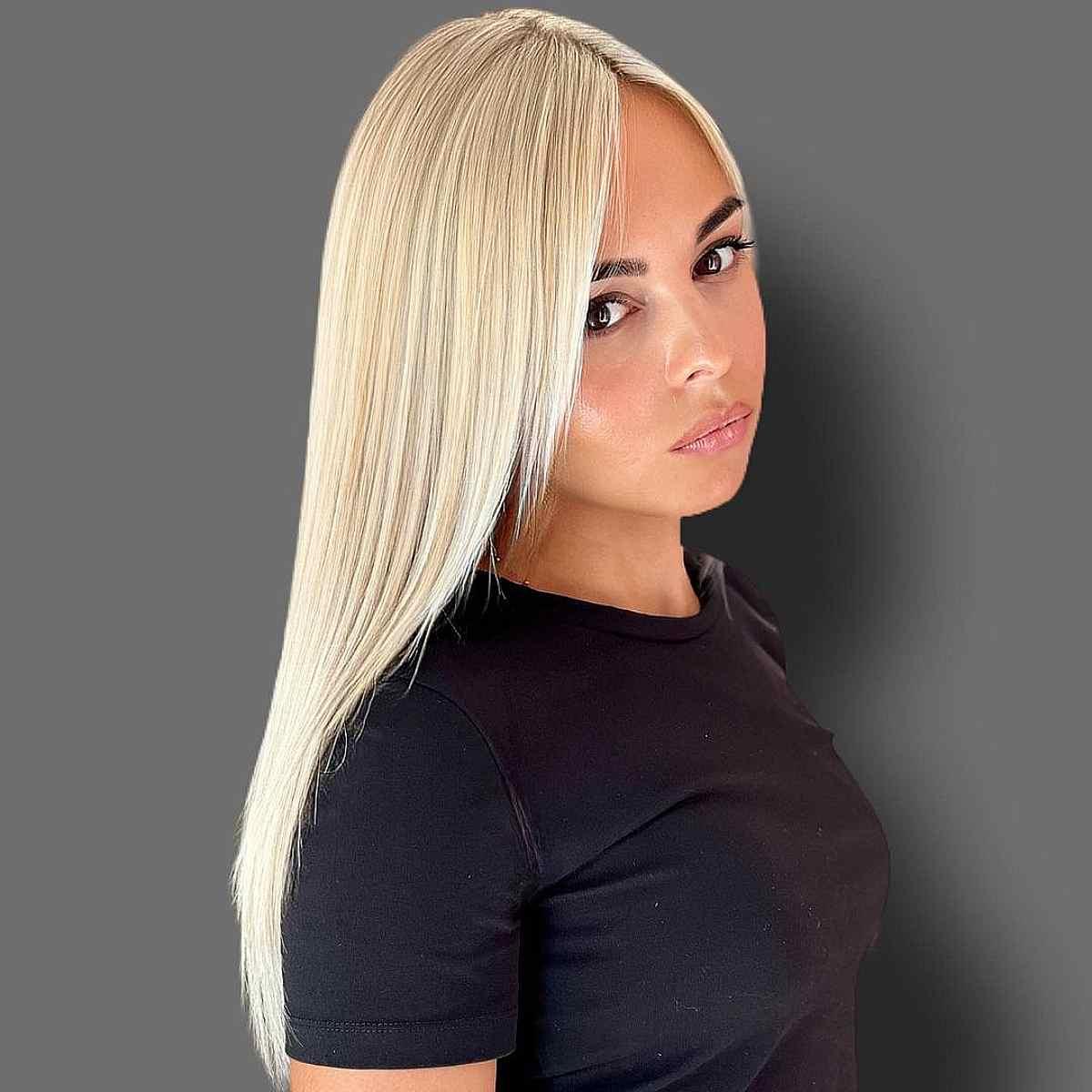 Sleek Long Blonde Fine Hair