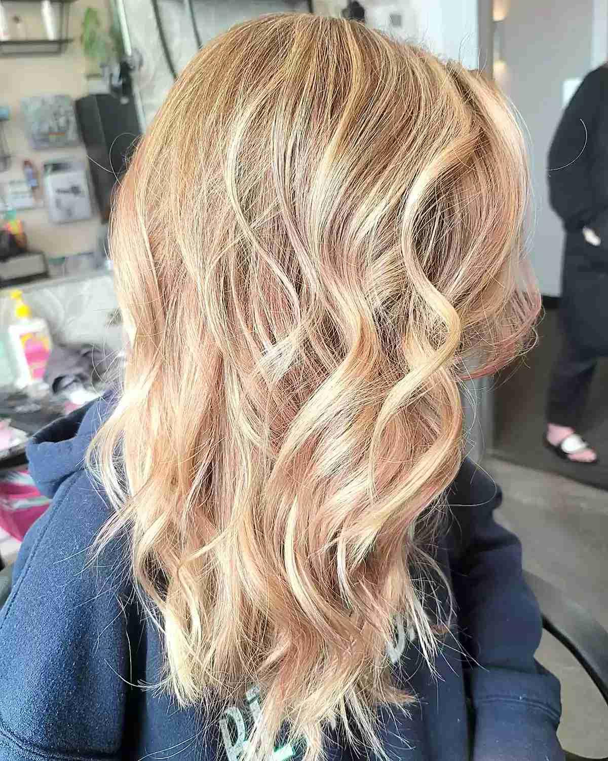 Slice of rose gold hair color