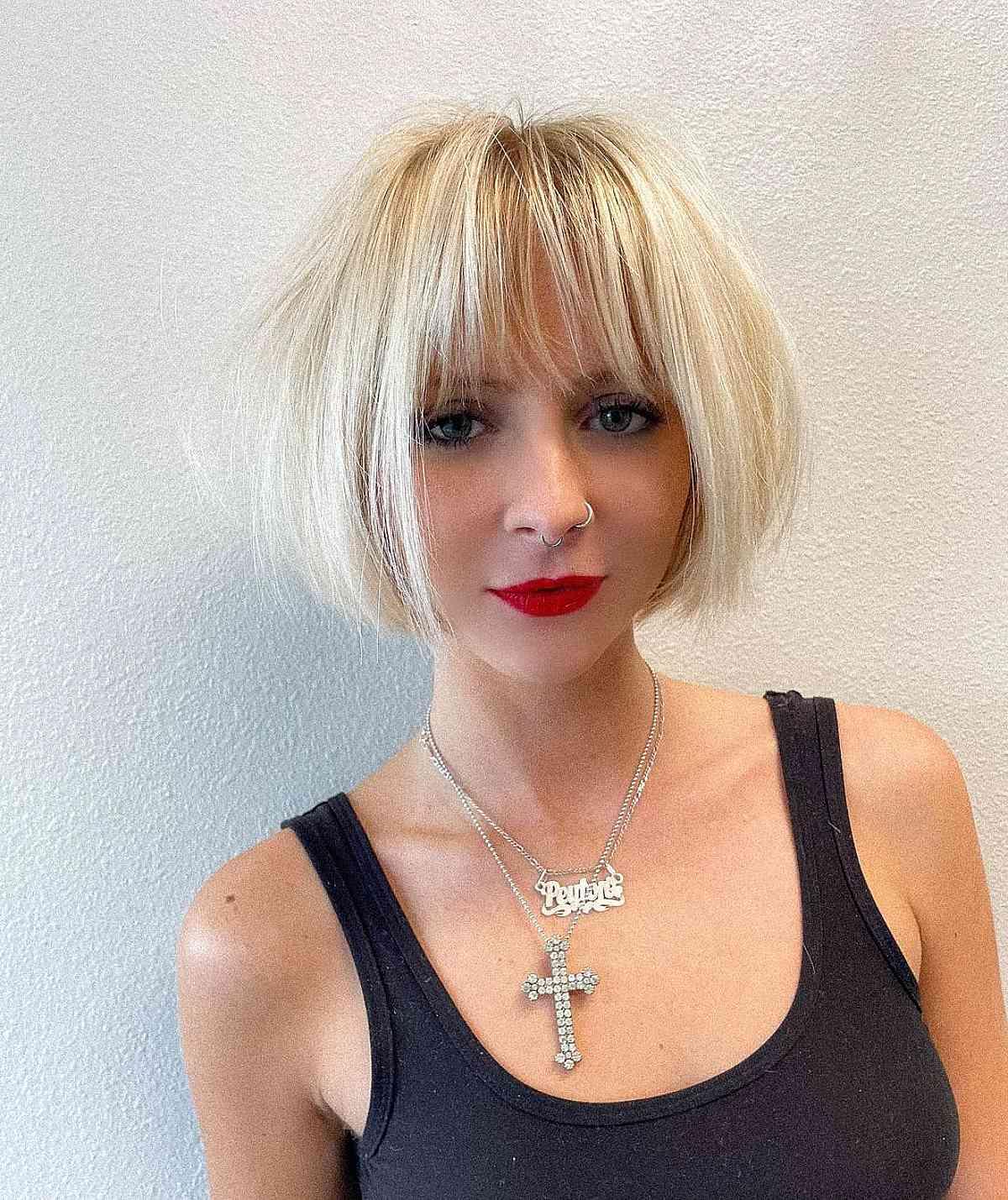 Soft Jaw-Length Wispy Blonde Bob