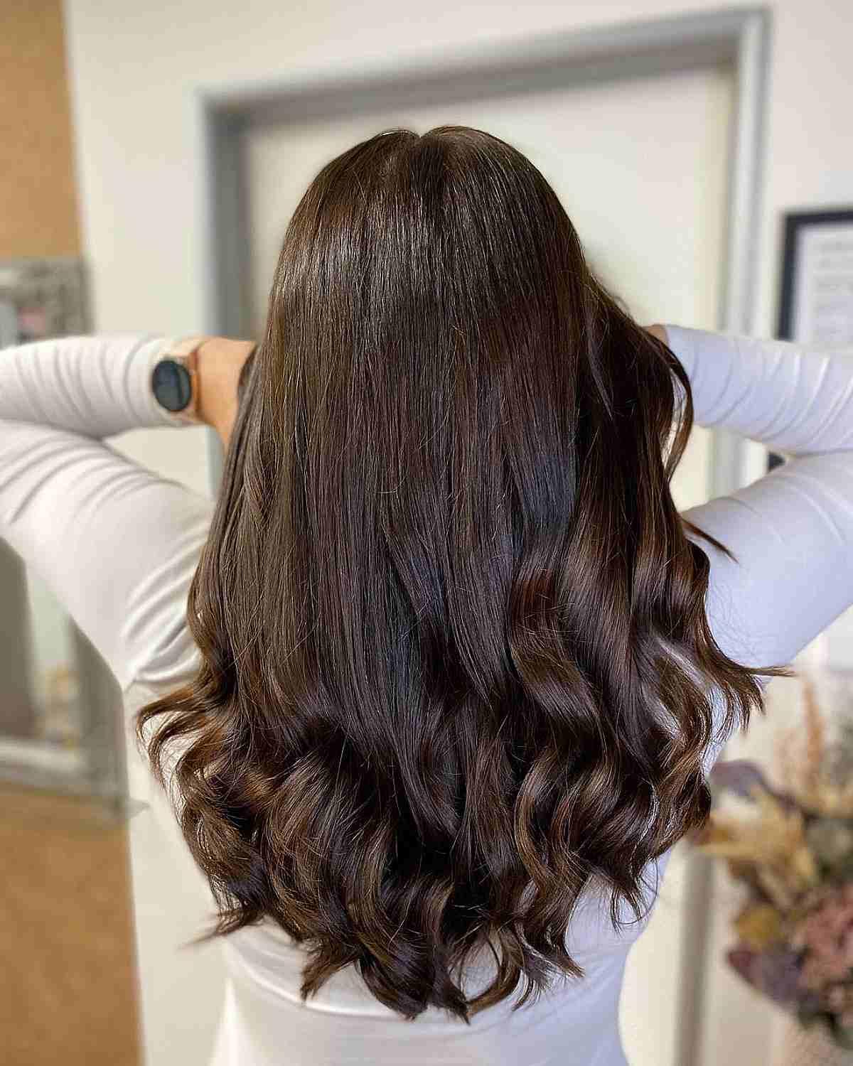 Soft Warm Dark Chocolate Brown Hair