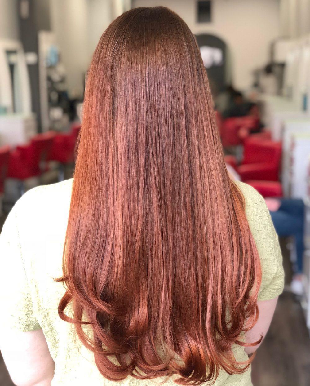 Two Tone Red on Brown Hair Color