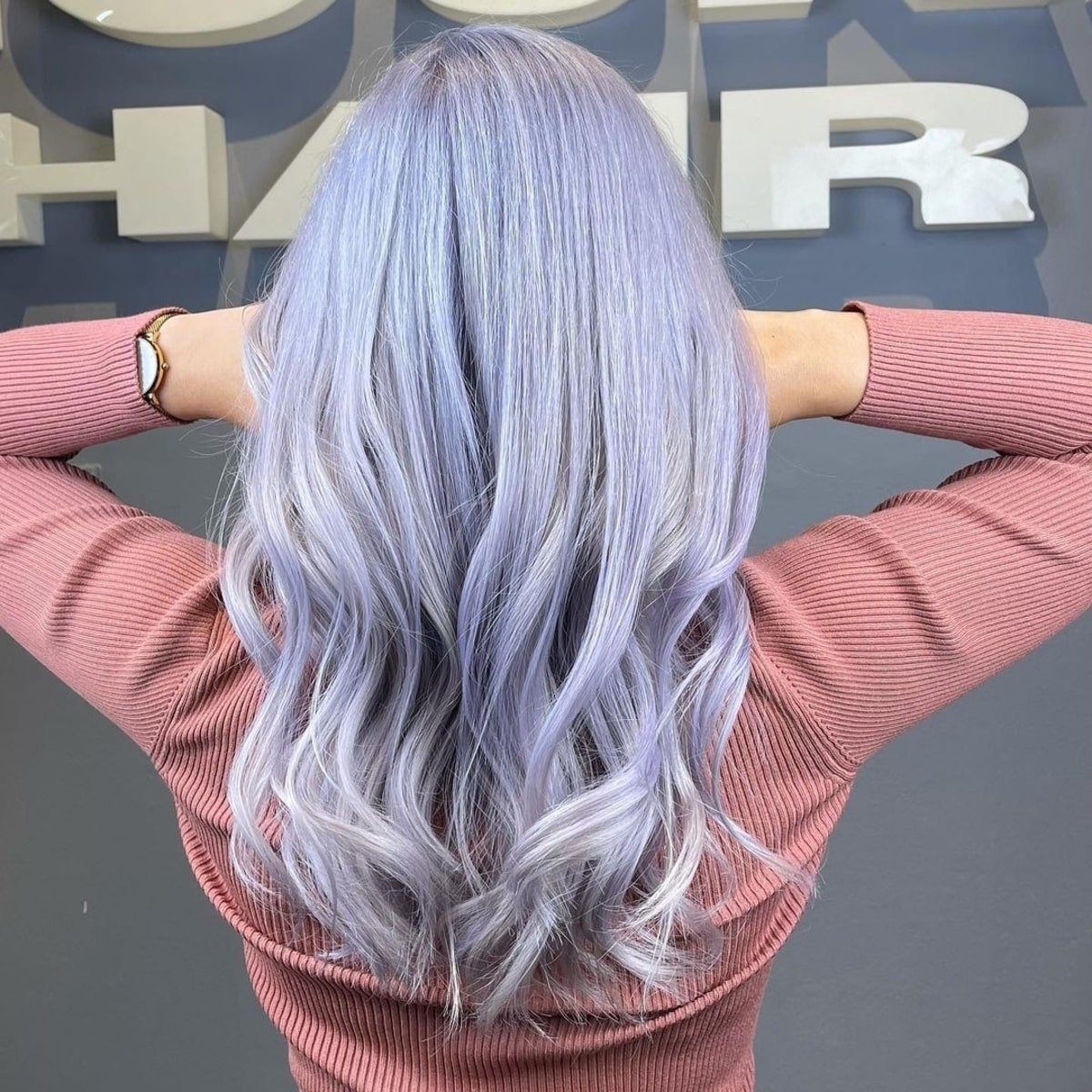 Vivid platinum lavender blonde