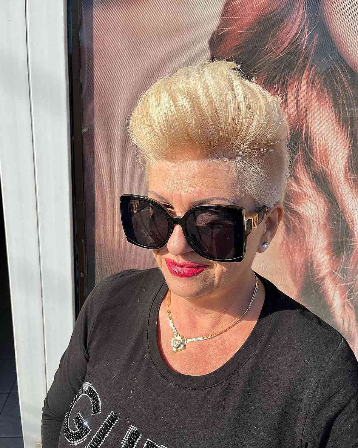 Warm Blonde Pixie with a Quiff