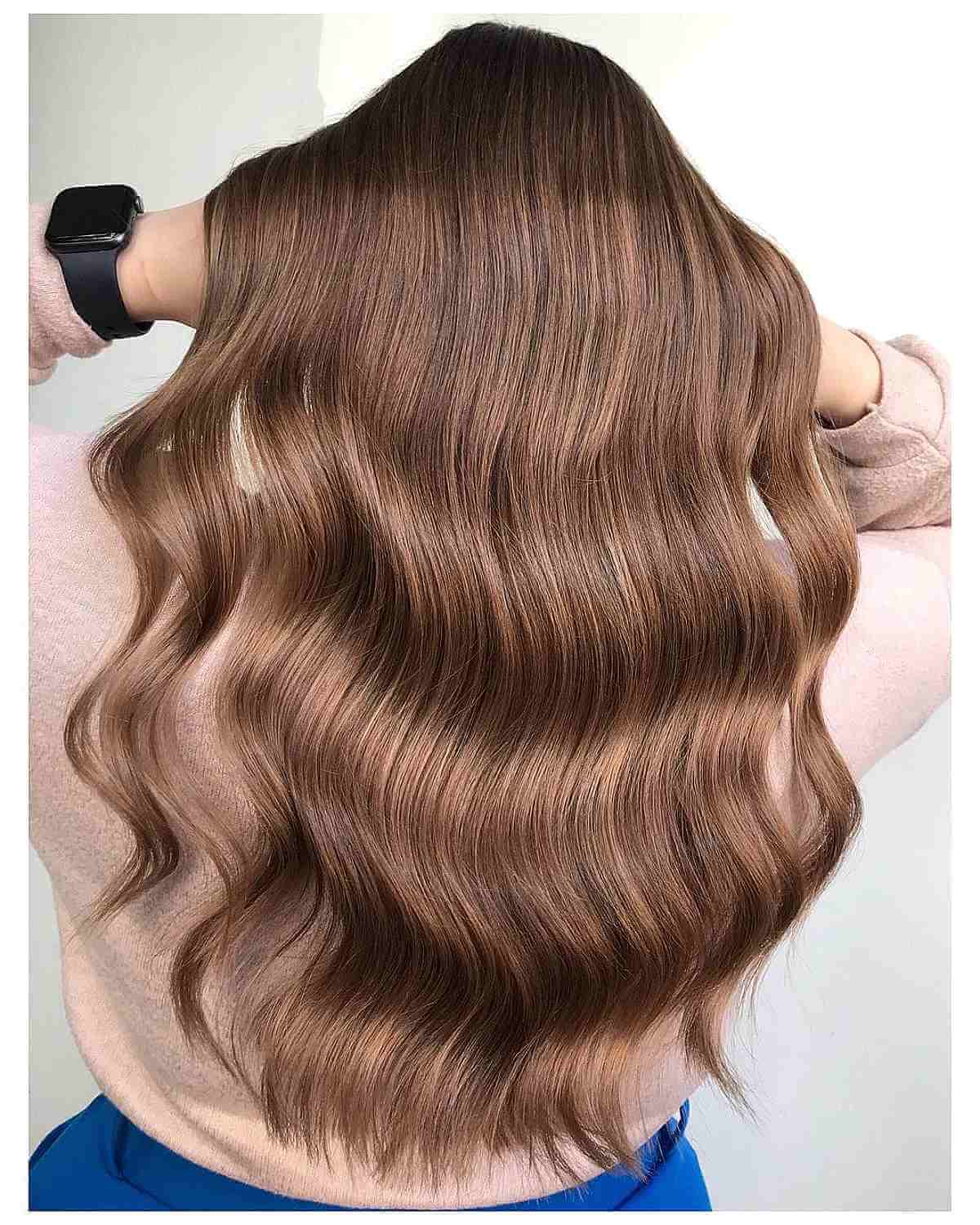 Wavy Medium Brown Color