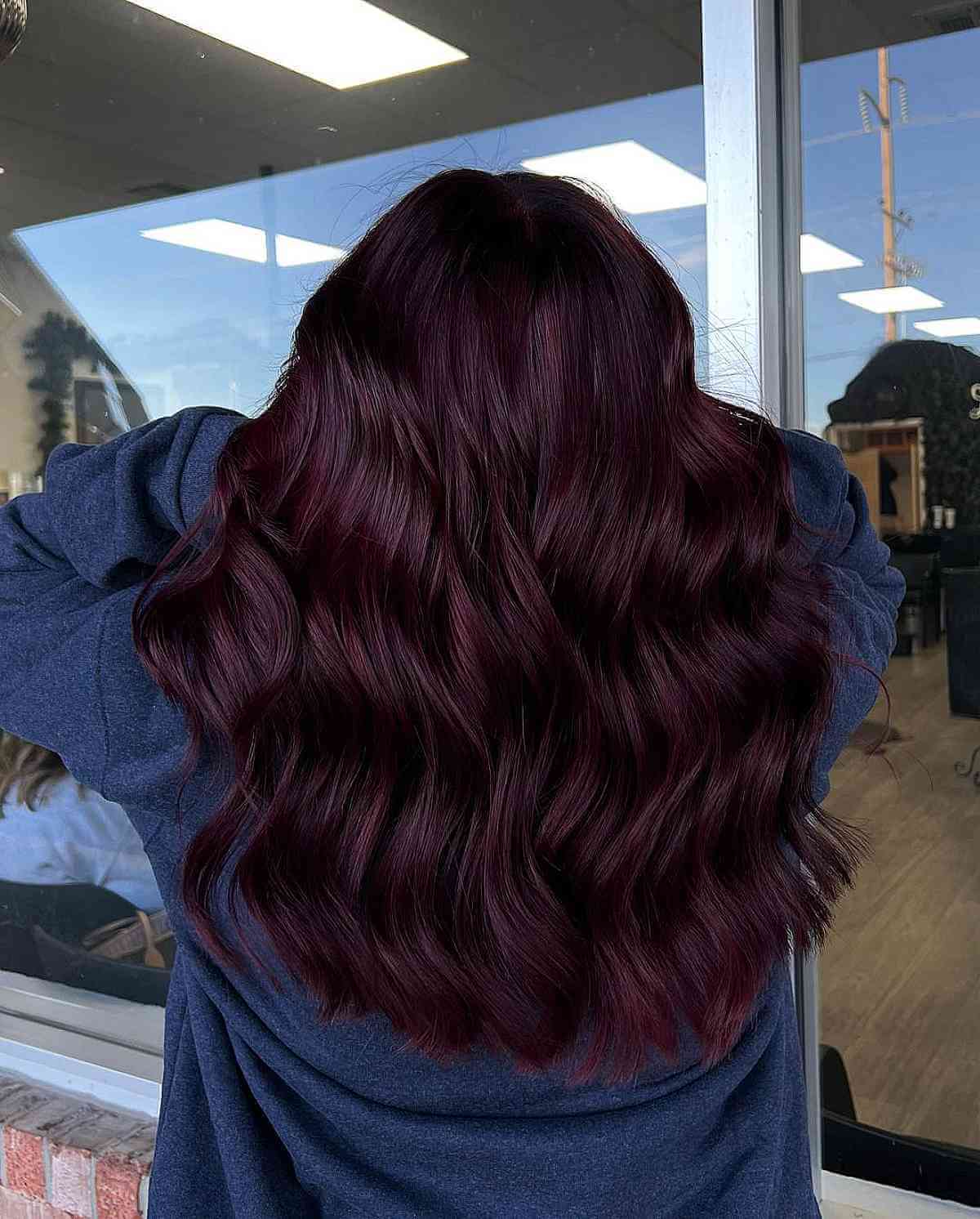 Wine colored burgundy hairstyle